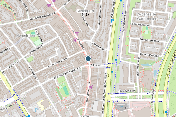 Politie-melding op Kruisstraat, Eindhoven op 5 augustus, kaart-overzicht