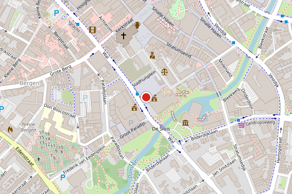 Brandweer-melding op Stadhuisplein, Eindhoven op 6 augustus, kaart-overzicht