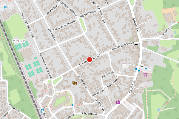 Brandweer-melding op Sint Nicasiusstraat, Heeze op 28 mei, kaart-overzicht