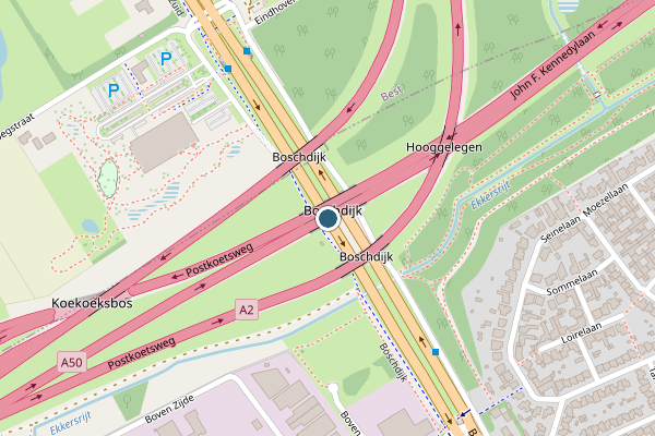 Politie-melding op Boschdijk, Eindhoven op 4 juni, kaart-overzicht