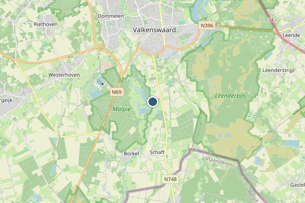 Politie-melding op Waalreseweg Markt, Valkenswaard op 6 juni, kaart-overzicht