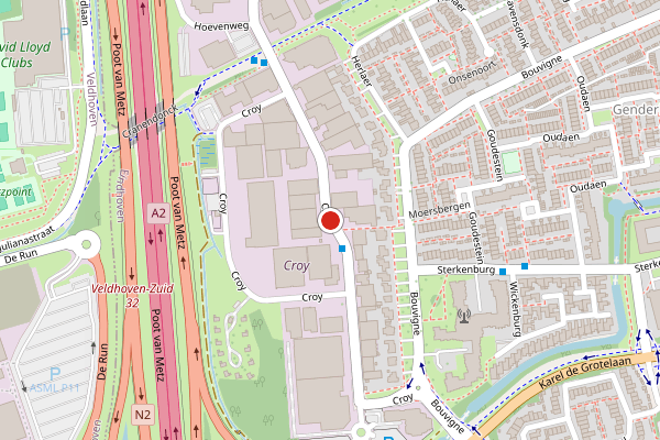 Brandweer-melding op Croy, Eindhoven op 6 juni, kaart-overzicht