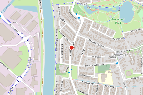Brandweer-melding op Rivierensingel, Helmond op 6 juni, kaart-overzicht