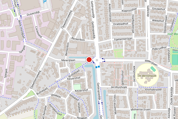 Brandweer-melding op Meierijlaan, Nuenen op 6 juni, kaart-overzicht