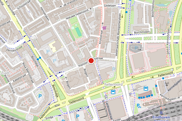 Brandweer-melding op Pastoor Petersstraat, Eindhoven op 6 juni, kaart-overzicht