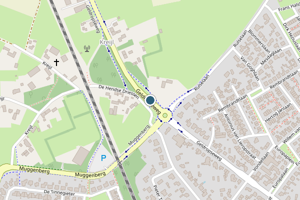 Politie-melding op Geldropseweg, Heeze op 7 juni, kaart-overzicht