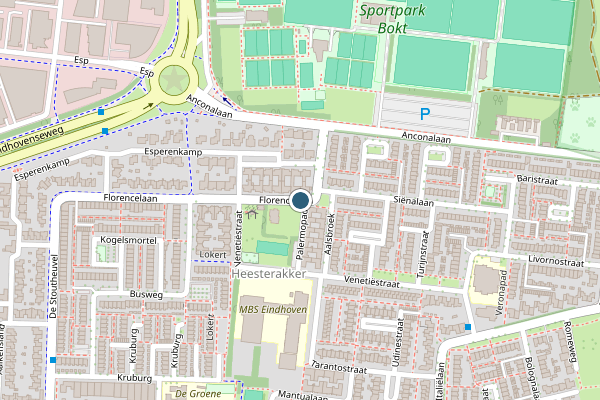 Politie-melding op Florencelaan, Eindhoven op 8 juni, kaart-overzicht