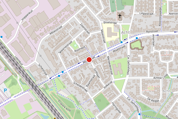 Brandweer-melding op Waalstraat, Eindhoven op 9 juni, kaart-overzicht