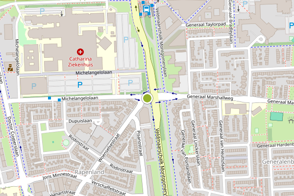 Ambulance-melding op Michelangelolaan, Eindhoven op 10 juni, kaart-overzicht