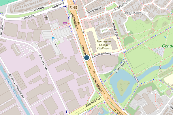 Politie-melding op Limburglaan, Eindhoven op 14 juni, kaart-overzicht