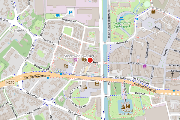 Brandweer-melding op Steenweg, Helmond op 16 juni, kaart-overzicht