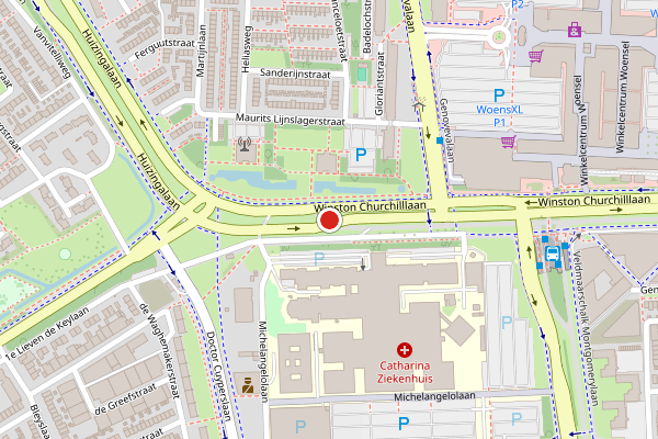 Brandweer-melding op Winston Churchilllaan, Eindhoven op 16 juni, kaart-overzicht