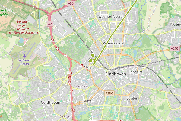 Ambulance-melding op Eindhoven op 17 juni, kaart-overzicht
