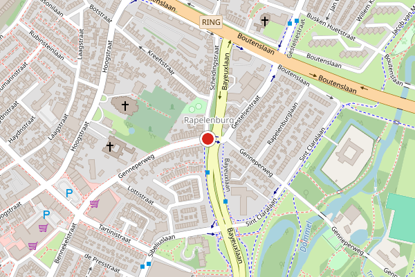 Brandweer-melding op Genneperweg, Eindhoven op 19 juni, kaart-overzicht