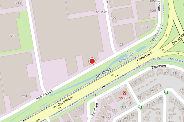 Brandweer-melding op Park Forum, Eindhoven op 19 juni, kaart-overzicht