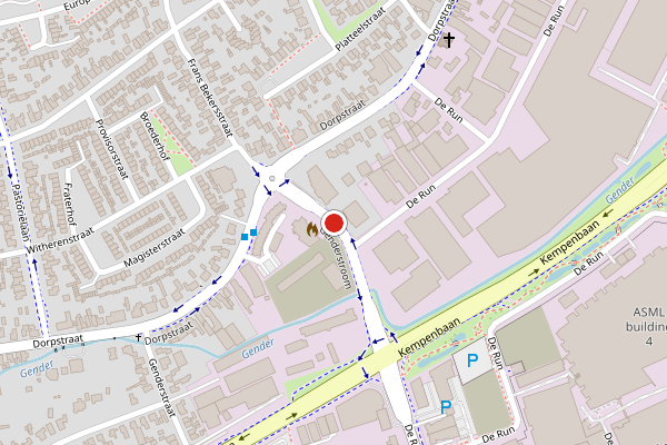 Brandweer-melding op Genderstroom, Veldhoven op 18 juni, kaart-overzicht