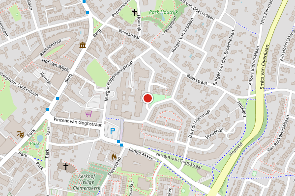 Brandweer-melding op Pieter Dekkersstraat, Nuenen op 18 juni, kaart-overzicht