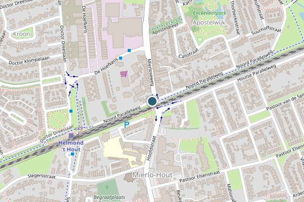 Politie-melding op Noord Parallelweg, Helmond op 21 juni, kaart-overzicht