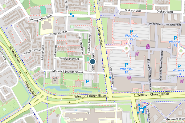 Politie-melding op Gloriantstraat, Eindhoven op 22 juni, kaart-overzicht