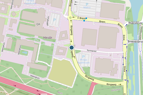 Politie-melding op Ringweg, Best op 22 juni, kaart-overzicht