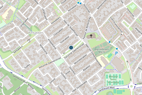 Politie-melding op Kanunnik Daemenstraat, Mierlo op 23 juni, kaart-overzicht