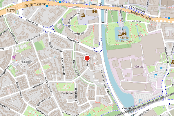 Brandweer-melding op Oude Huys, Helmond op 24 juni, kaart-overzicht