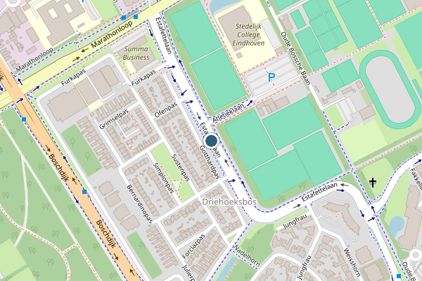 Politie-melding op Estafettelaan, Eindhoven op 24 juni, kaart-overzicht