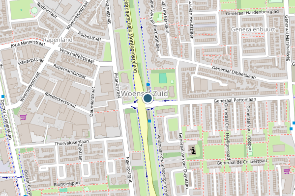 Politie-melding op Veldmaarschalk Montgomerylaan, Eindhoven op 24 juni, kaart-overzicht