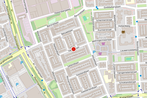 Brandweer-melding op Twentelaan, Eindhoven op 25 juni, kaart-overzicht