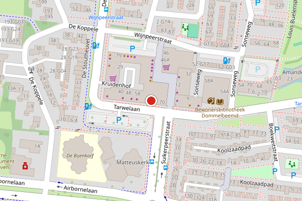 Brandweer-melding op Tarwelaan, Eindhoven op 25 juni, kaart-overzicht