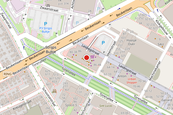 Brandweer-melding op Torenallee, Eindhoven op 26 juni, kaart-overzicht