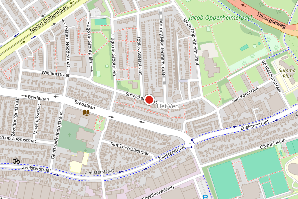 Brandweer-melding op Struyckenstraat, Eindhoven op 26 juni, kaart-overzicht