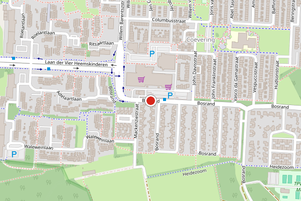 Brandweer-melding op Bosrand, Geldrop op 26 juni, kaart-overzicht