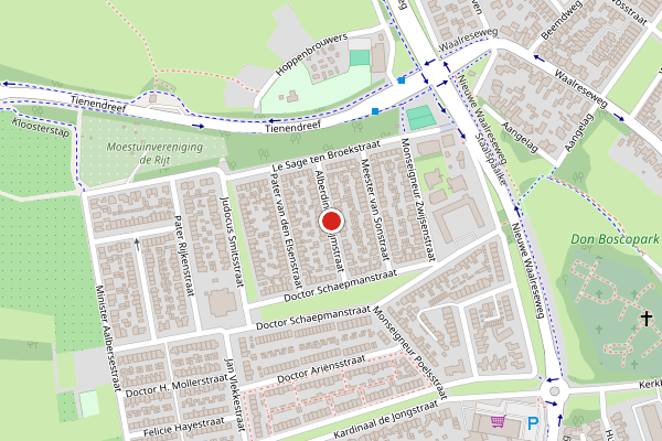 Brandweer-melding op Alb. Thijmstraat, Valkenswaard op 27 juni, kaart-overzicht